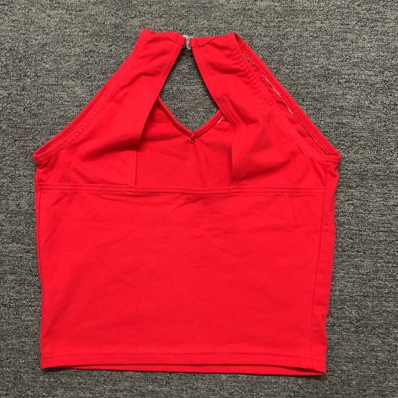 V-Neck Halter Crop Top w/Keyhole Back. Cheer & Dance Uniform—New S or M - Picture 4 of 10